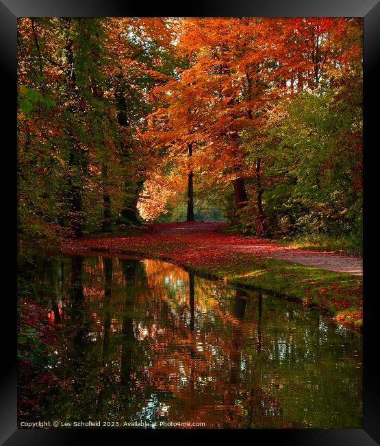 Autumn Reflection Framed Print by Les Schofield