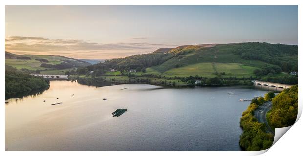 Ladybower At Sunset Print by Apollo Aerial Photography
