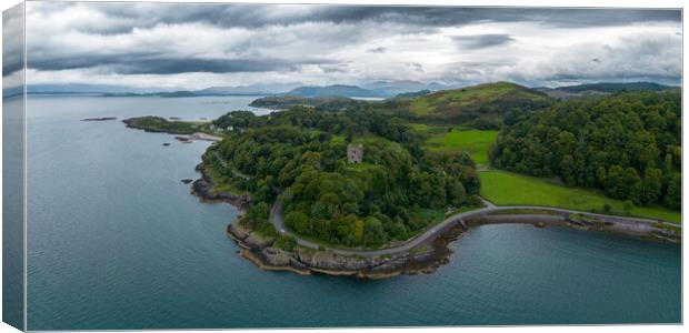 Dunollie Castle Panorama Canvas Print by Apollo Aerial Photography