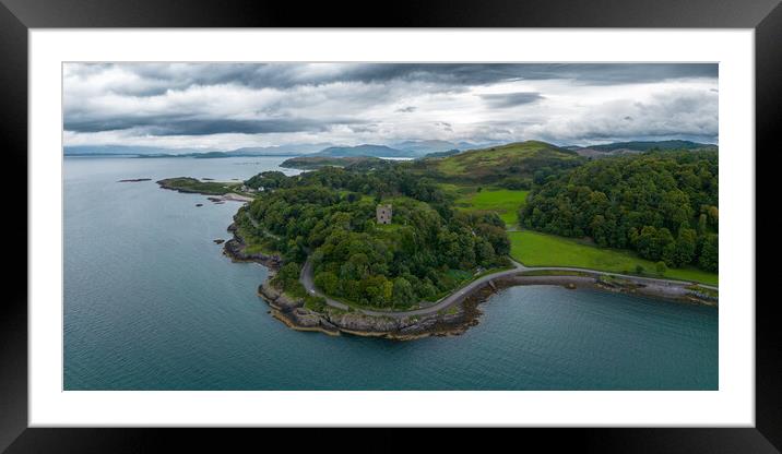 Dunollie Castle Panorama Framed Mounted Print by Apollo Aerial Photography
