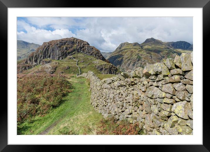 Stone Wall leading to Side Pike Framed Mounted Print by Gary Kenyon