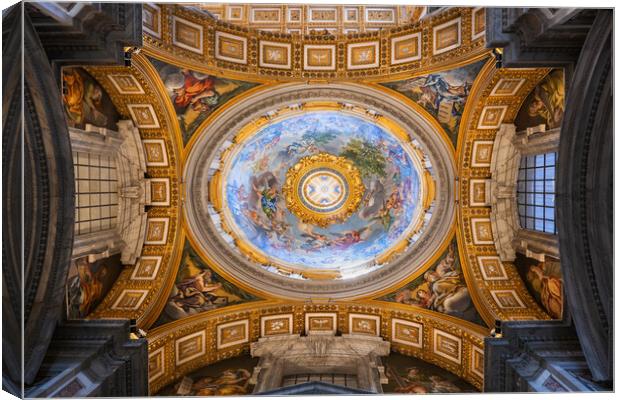 Pieta Chapel Dome In St Peter Basilica In Vatican Canvas Print by Artur Bogacki