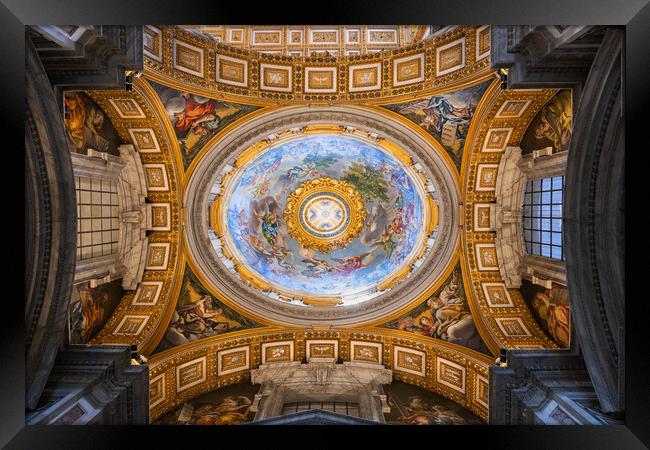 Pieta Chapel Dome In St Peter Basilica In Vatican Framed Print by Artur Bogacki