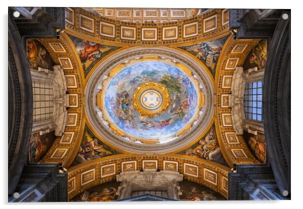Pieta Chapel Dome In St Peter Basilica In Vatican Acrylic by Artur Bogacki