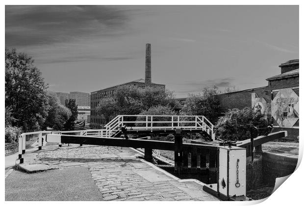 Oddy Locks Leeds Liverpool Canal Down Hill Print by Glen Allen