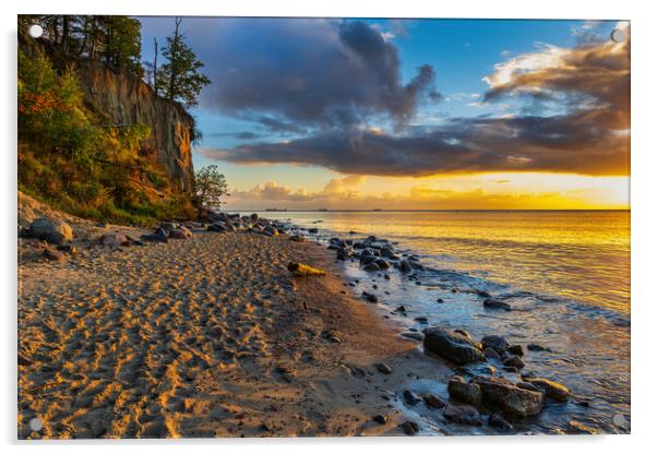 Baltic Sea Coast At Sunrise In Poland Acrylic by Artur Bogacki