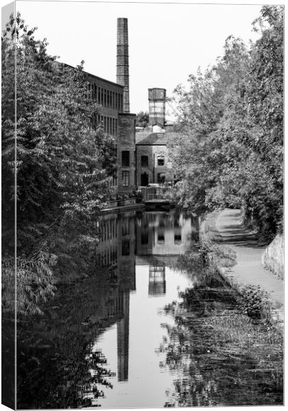 Canal Mills Reflections Canvas Print by Glen Allen