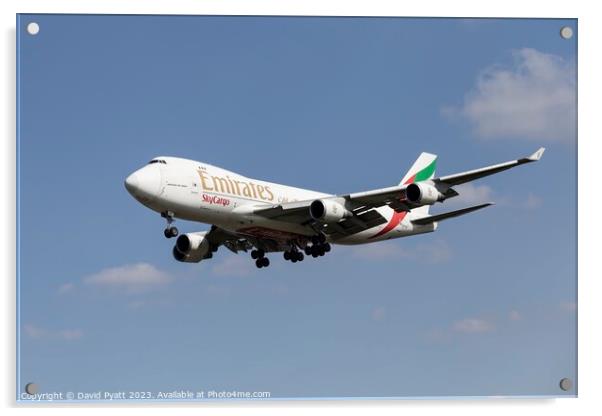 Emirates Boeing 747 Acrylic by David Pyatt