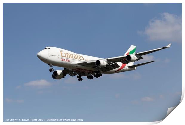 Emirates Boeing 747 Print by David Pyatt