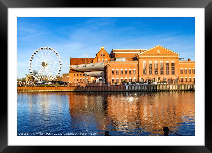 Ferris Wheel Concert Hall Inner Harbor Motlawa River Gdansk Pola Framed Mounted Print by William Perry