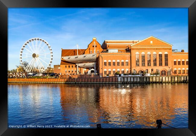 Ferris Wheel Concert Hall Inner Harbor Motlawa River Gdansk Pola Framed Print by William Perry