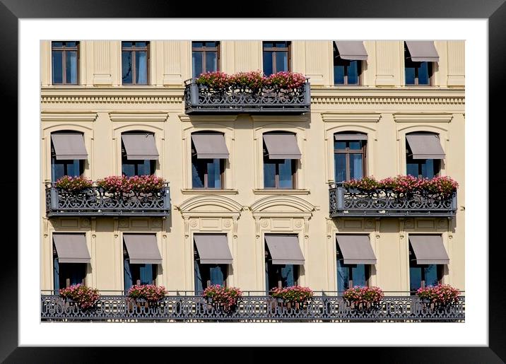 Windows of the Grand Hotel Stockholm Sweden Framed Mounted Print by Martyn Arnold