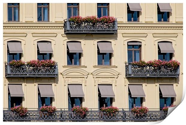 Windows of the Grand Hotel Stockholm Sweden Print by Martyn Arnold