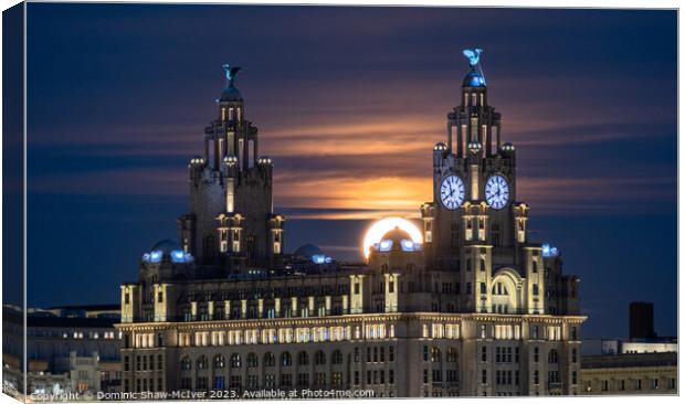Moonrise over the Liver Building Canvas Print by Dominic Shaw-McIver
