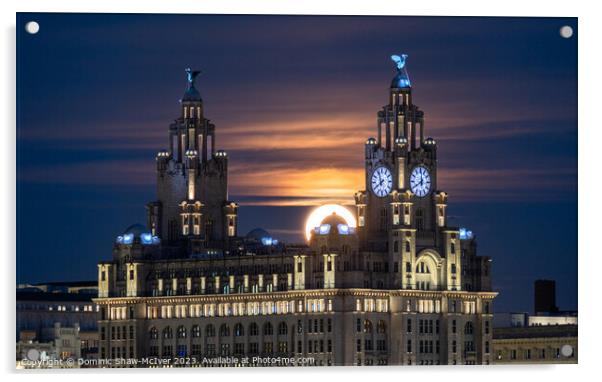 Moonrise over the Liver Building Acrylic by Dominic Shaw-McIver