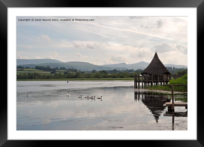Llangorse lake crannog Framed Mounted Print by Kevin Round