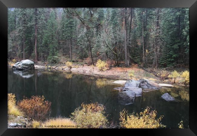 Yosemite national park in the fall Framed Print by Arun 