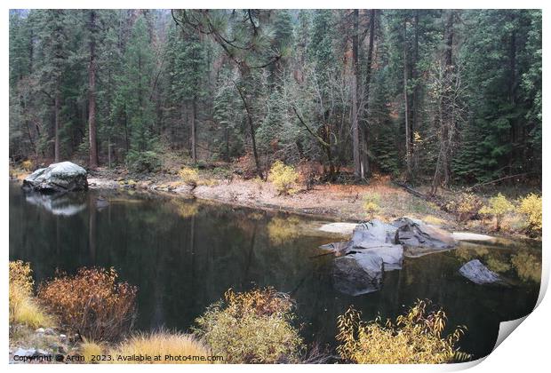 Yosemite national park in the fall Print by Arun 