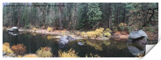 Yosemite national park in the fall Print by Arun 