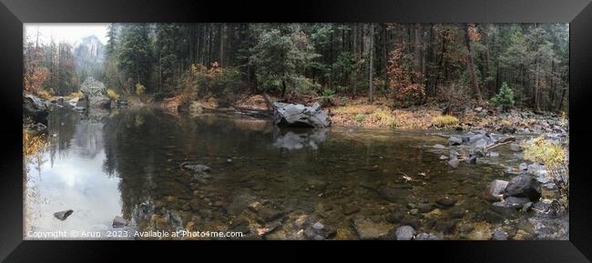 Yosemite national park in the fall Framed Print by Arun 