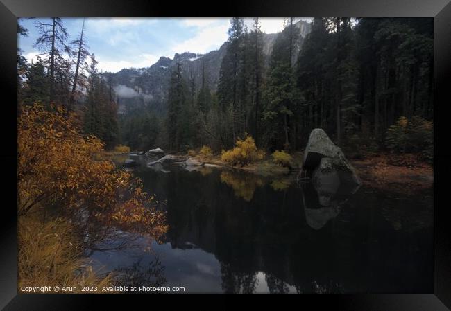 Yosemite national park in the fall Framed Print by Arun 