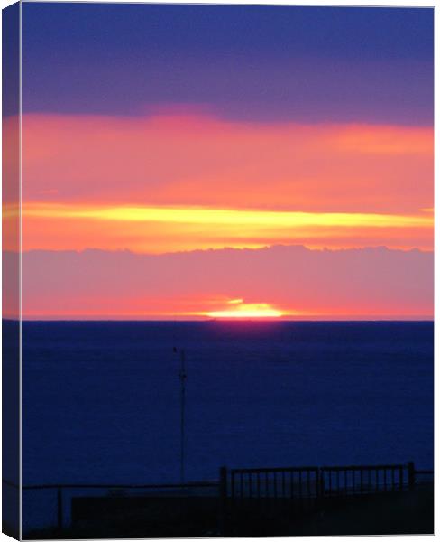 Sunset at Woolacombe Canvas Print by Joanne Crockford