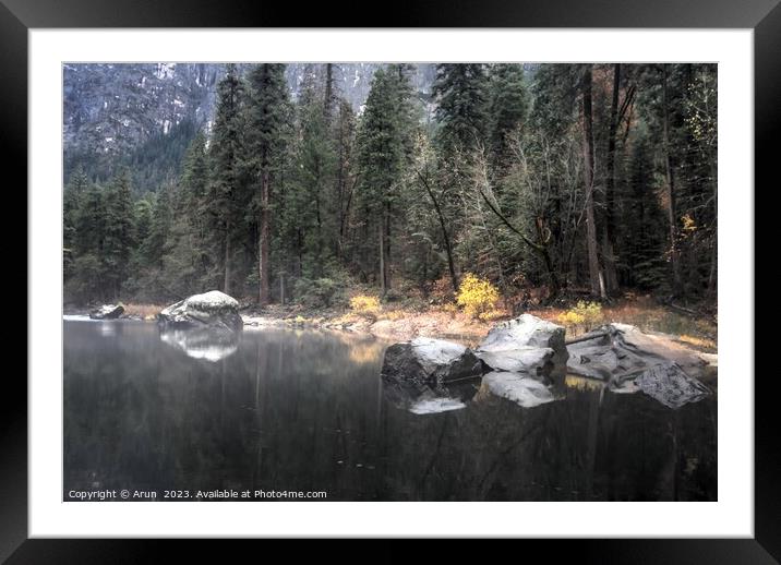 Yosemite national park in the fall Framed Mounted Print by Arun 