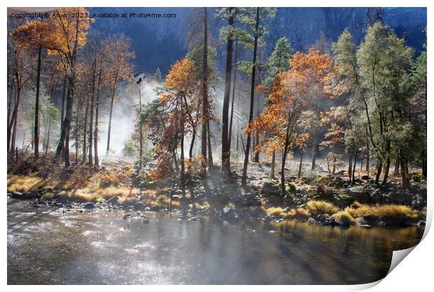 Yosemite national park in the fall Print by Arun 