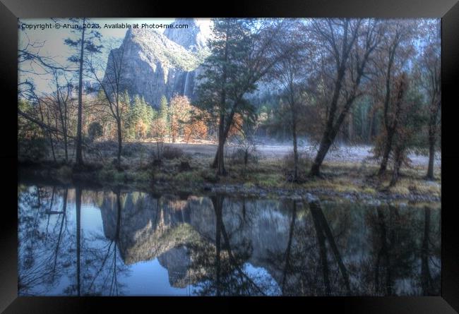 Yosemite national park in the fall Framed Print by Arun 