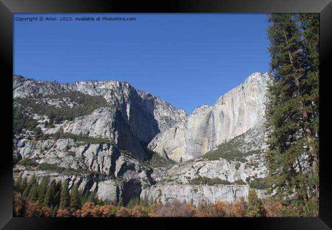 Yosemite national park in the fall Framed Print by Arun 
