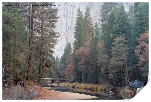 Yosemite national park in the fall Print by Arun 