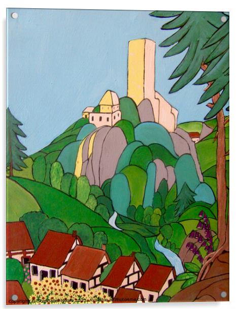 The Castle on the Hill Acrylic by Stephanie Moore