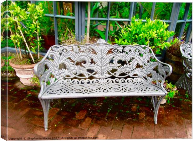 Ornate bench Canvas Print by Stephanie Moore