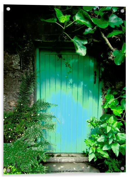 Green Door Acrylic by Stephanie Moore