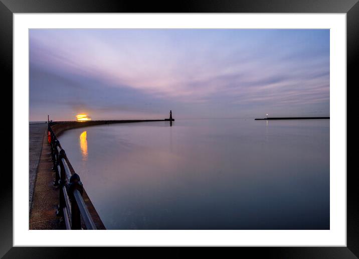 Dawn at Roker Framed Mounted Print by Steve Smith