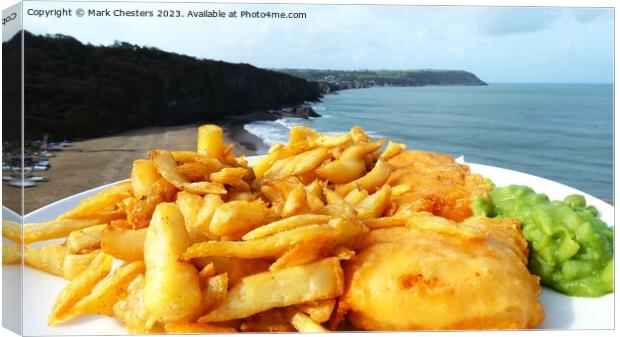 fish and chips by the sea Canvas Print by Mark Chesters