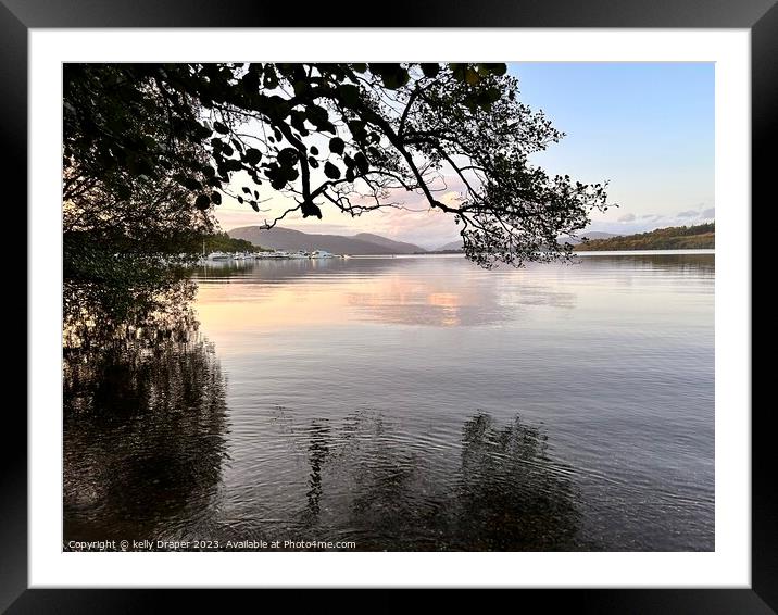 Loch Lomond through the trees Framed Mounted Print by kelly Draper