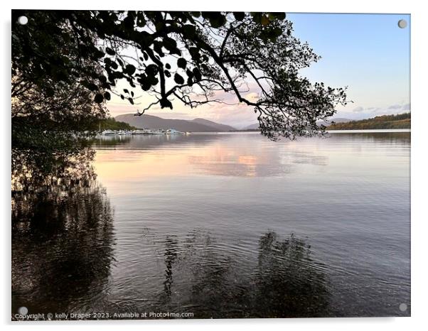 Loch Lomond through the trees Acrylic by kelly Draper