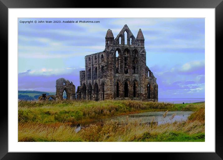 Whitby Abbey Framed Mounted Print by John Wain