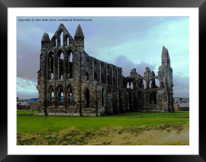 Whitby Abbey   Framed Mounted Print by John Wain