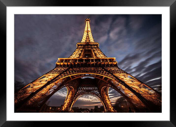 Eiffel Tower at night  Framed Mounted Print by CC Designs