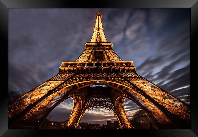 Eiffel Tower at night  Framed Print by CC Designs