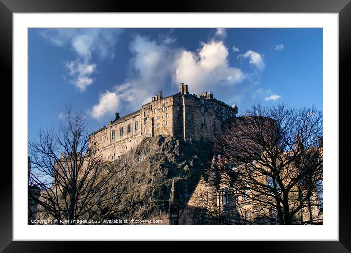 Edinburgh Castle from Grassmarket Framed Mounted Print by RJW Images