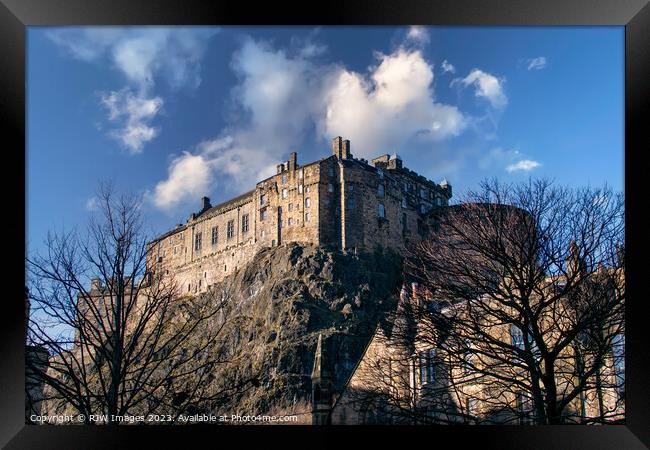 Edinburgh Castle from Grassmarket Framed Print by RJW Images