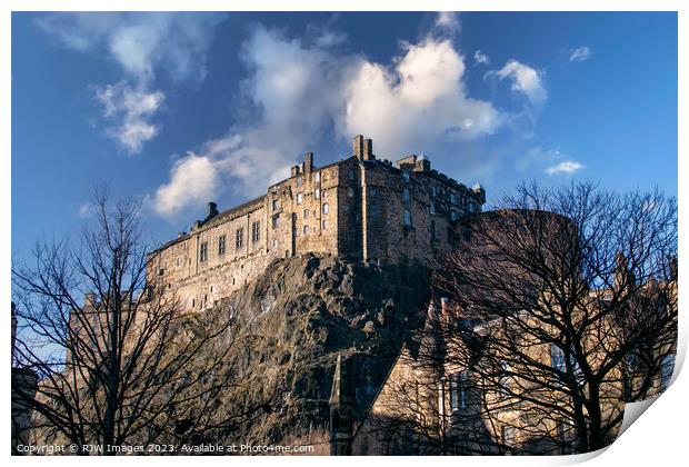 Edinburgh Castle from Grassmarket Print by RJW Images