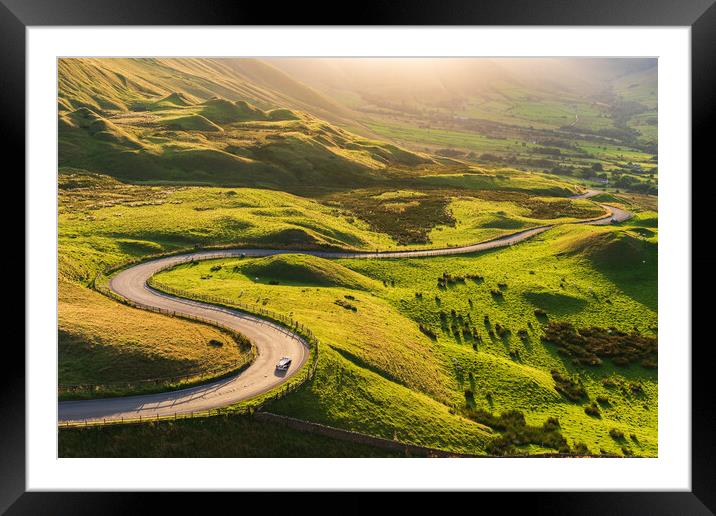British sports car in the Peak District Framed Mounted Print by John Finney