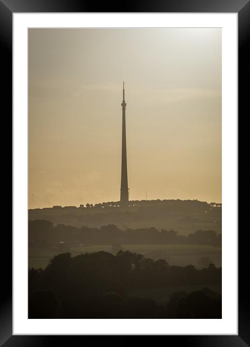 Emley Moor TV Mast Framed Mounted Print by Apollo Aerial Photography