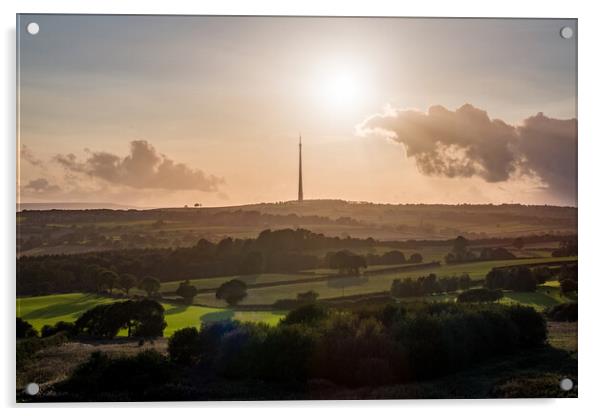 Emley Moor Mast Silhouette Acrylic by Apollo Aerial Photography