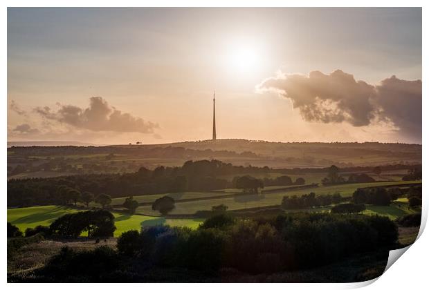 Emley Moor Mast Silhouette Print by Apollo Aerial Photography