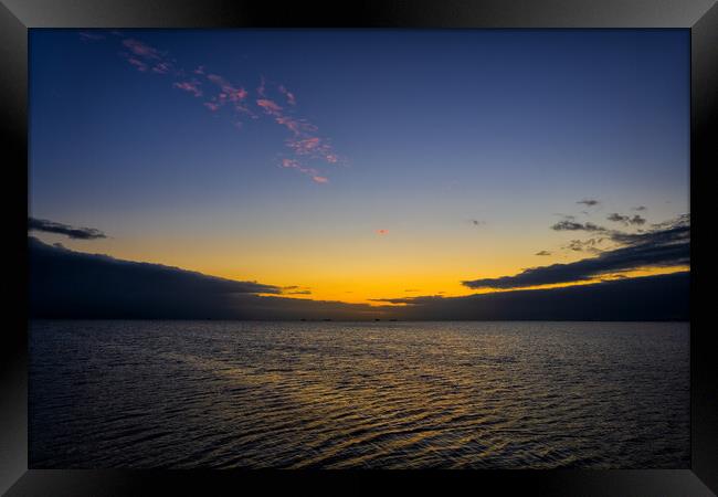 Sea At Dawn Just Before The Sunrise Framed Print by Artur Bogacki